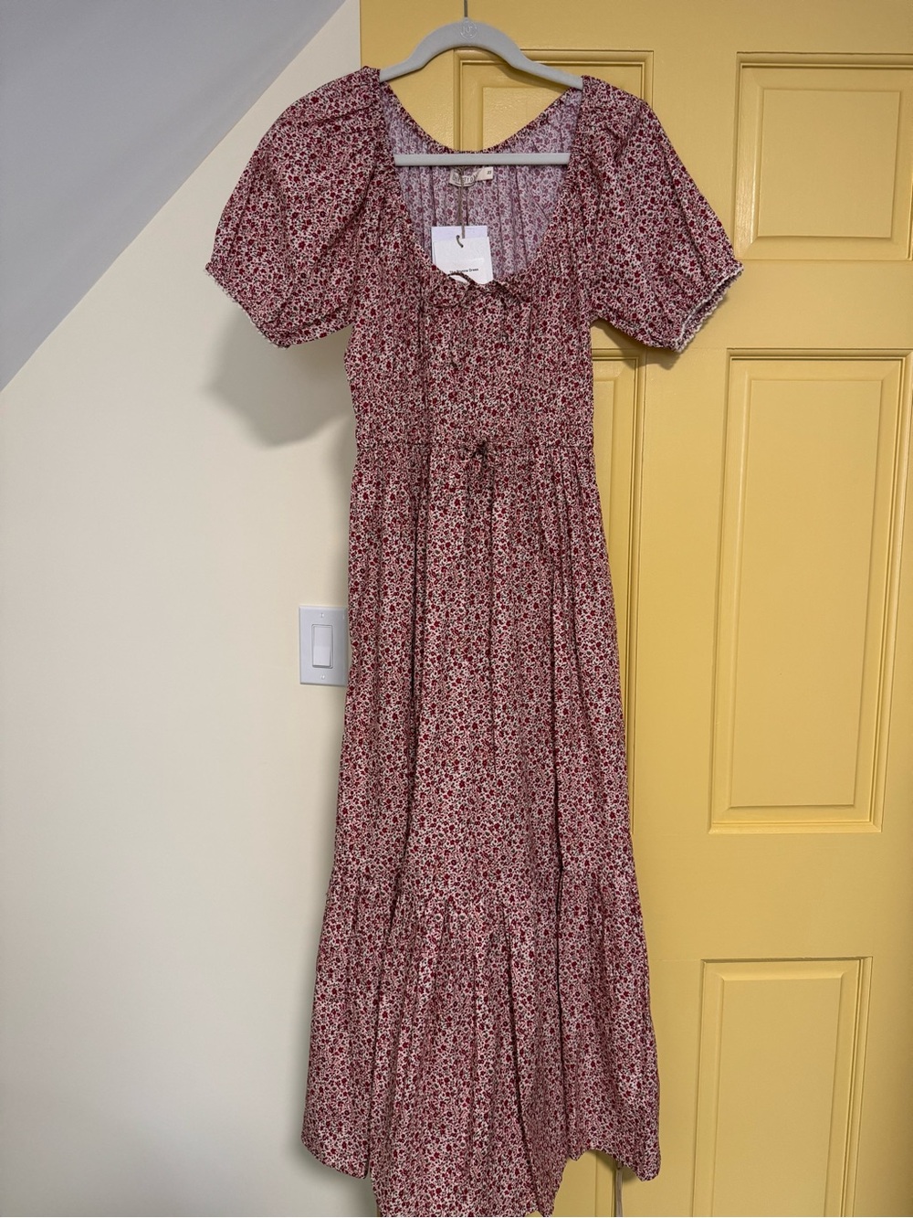 NWT Christy Dawn Brynne dress XS Maroon Calico - Picture 2 of 5